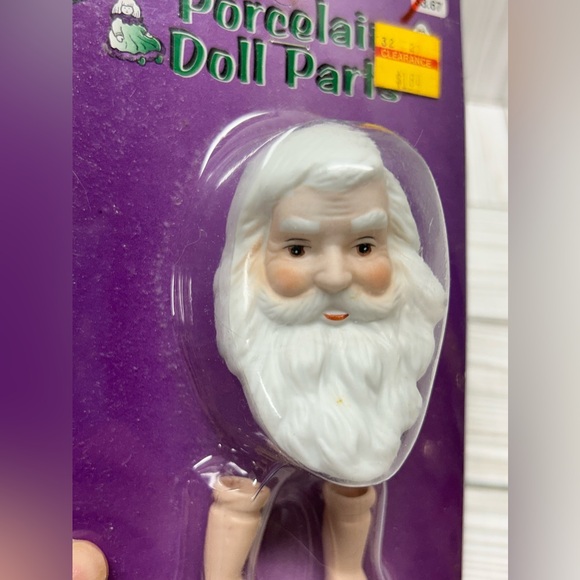 Crafts Etc Santa Claus Head Hands Porcelain Doll Parts Small Set of 2 New - Picture 3 of 6